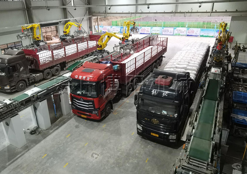 尿素顆粒自動(dòng)裝車(chē)機(jī)械手 25kg顆粒全自動(dòng)裝車(chē)機(jī)器人